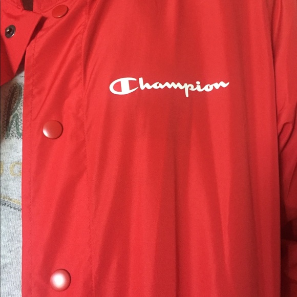 Red champion windbreaker button down - Picture 3 of 5